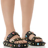 Front View Azalea Wang Rajah Embellished Flat Sandal