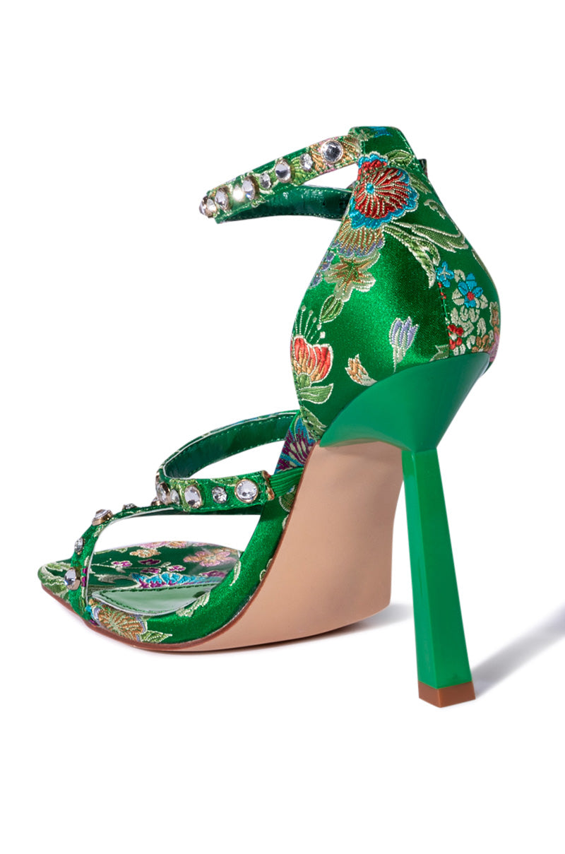 Detail View Azalea Wang Really That Girl Stiletto Sandal In Green