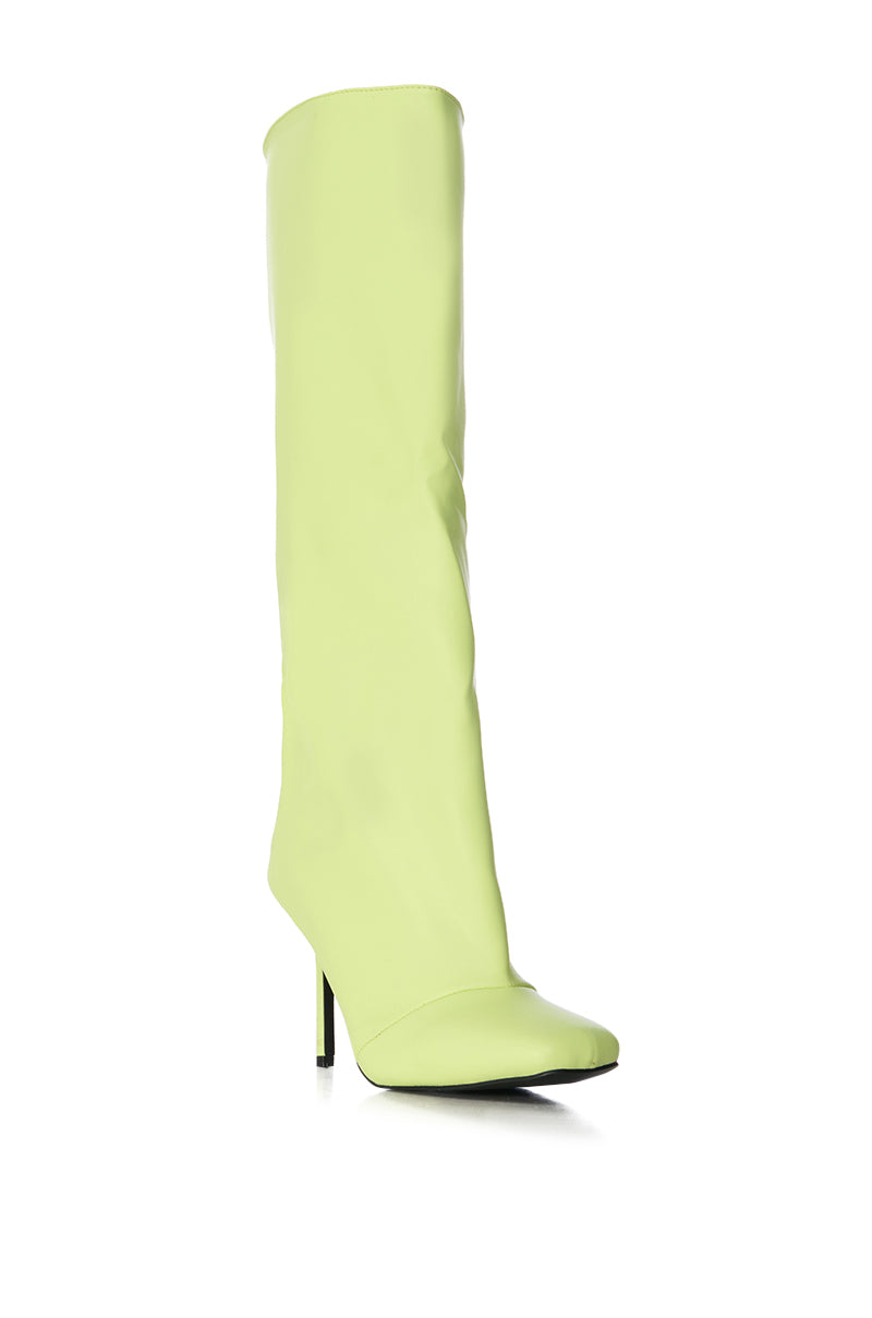 Back View Azalea Wang Rebelite Lime Boot