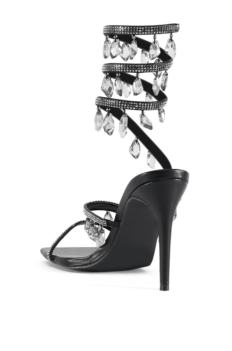 Full View Azalea Wang Reiko Black Spiral Sandal 3