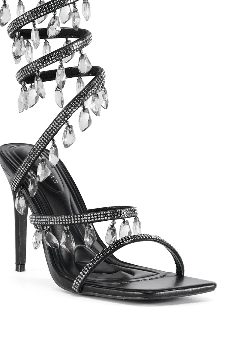 Extra View Azalea Wang Reiko Black Spiral Sandal 4