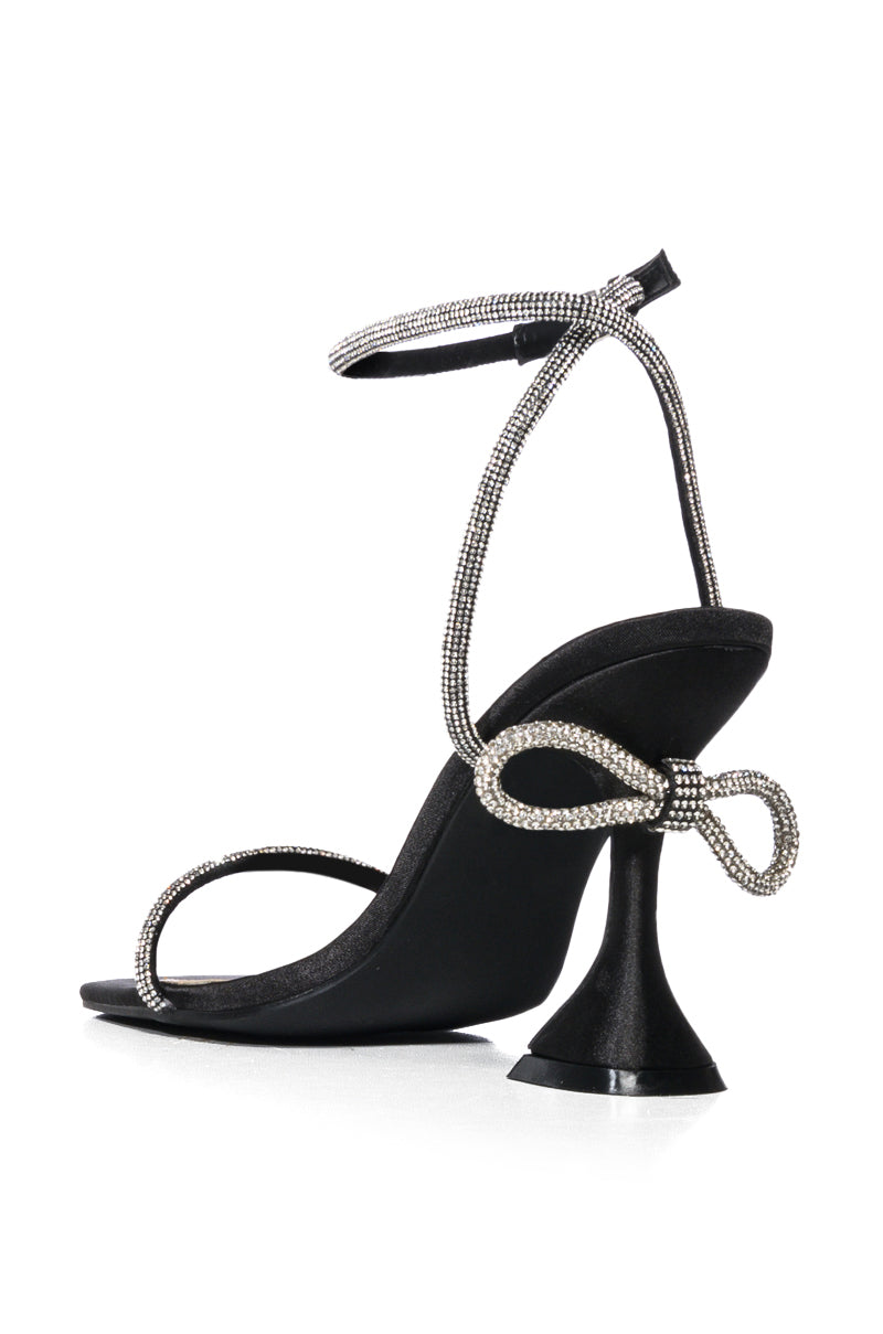 Detail View Azalea Wang Renata Embellished Bow Stiletto Sandal In Black