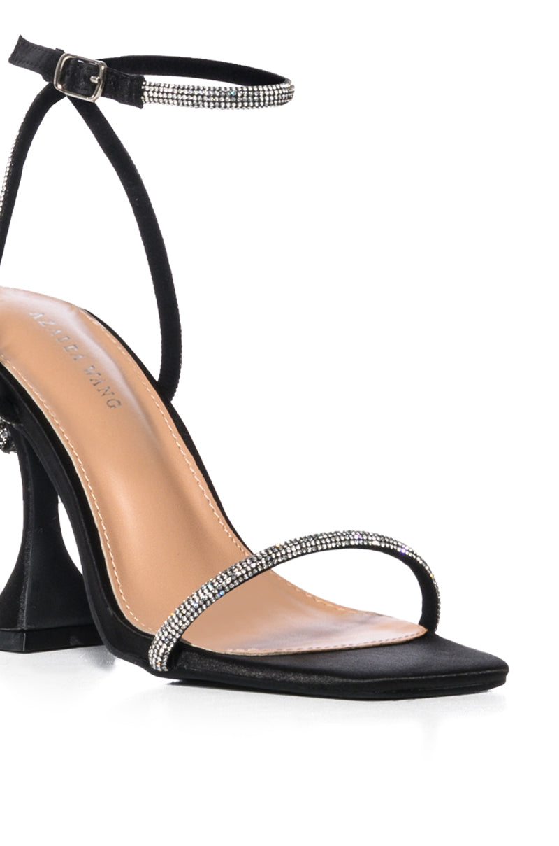 Full View Azalea Wang Renata Embellished Bow Stiletto Sandal In Black