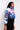 Back View Azalea Wang Renn Art Multi Puffer Jacket in Blue Multi