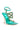 Back View Azalea Wang Rhinestone Cobra Stiletto Sandal In Green