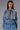 Front View Azalea Wang Rhinestone Cowboy Fringe Denim Jacket