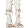 Front View Azalea Wang Rhysand Cream Sandal