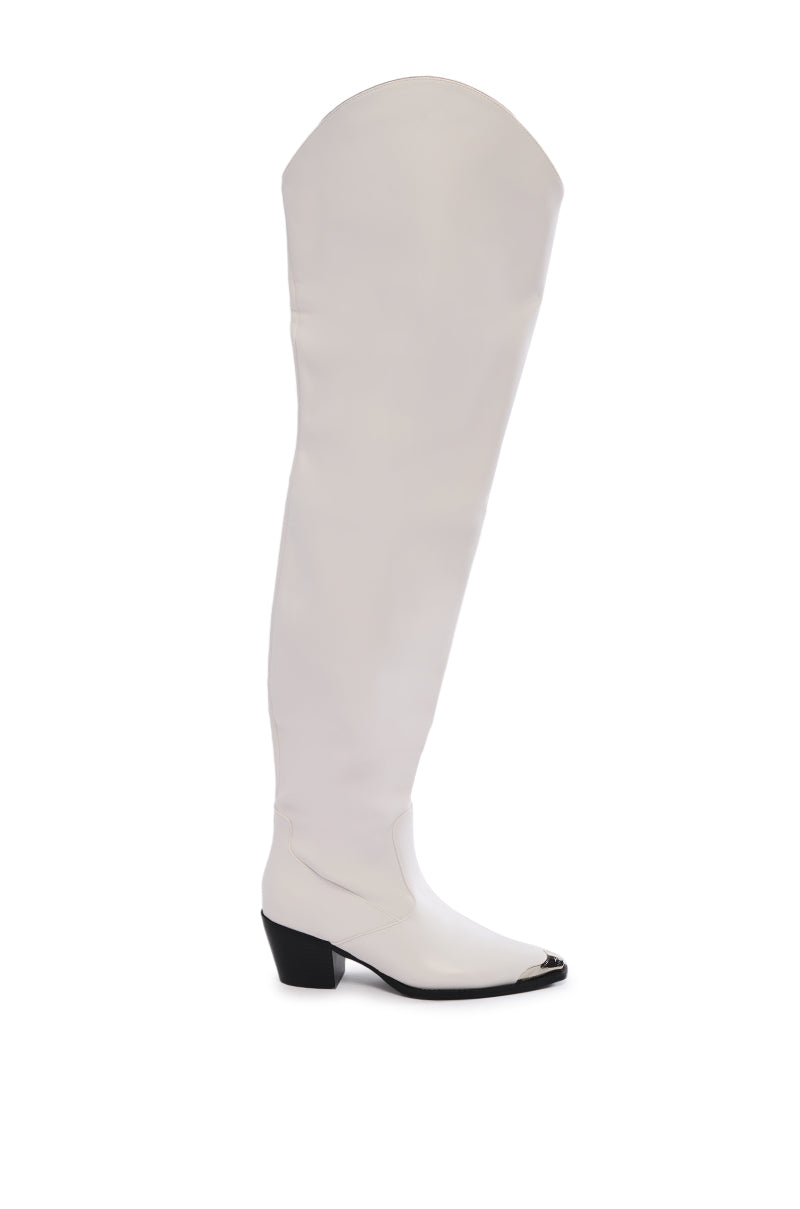 AZALEA WANG RIA OVER THE THIGH WESTERN BOOT IN WHITE view 0