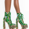 Front View Azalea Wang Richie Rich Chunky Bootie In Green