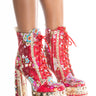 Front View Azalea Wang Richie Rich Chunky Bootie In Red