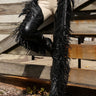 Front View Azalea Wang Ride At Dawn Belted Thigh High Stiletto Fringe Chap Boot