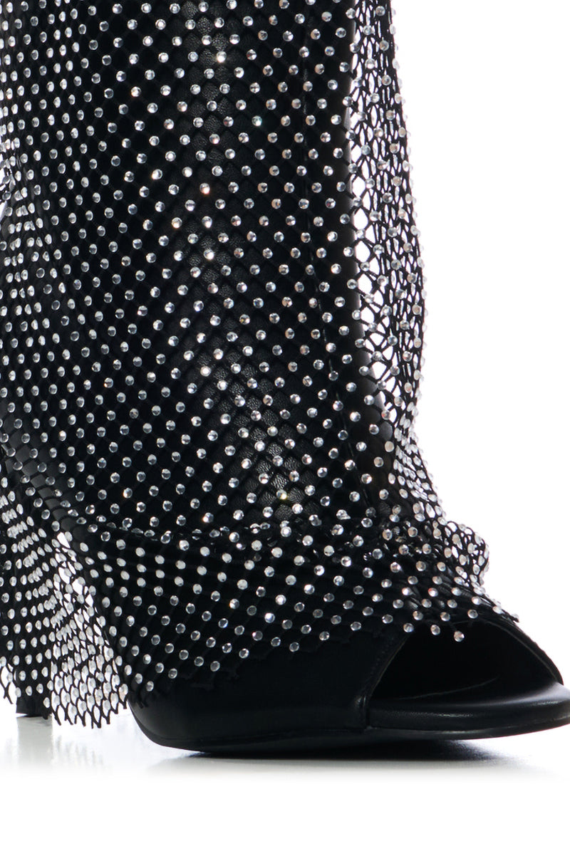 Full View Azalea Wang Rieslin Mesh Bootie In Black