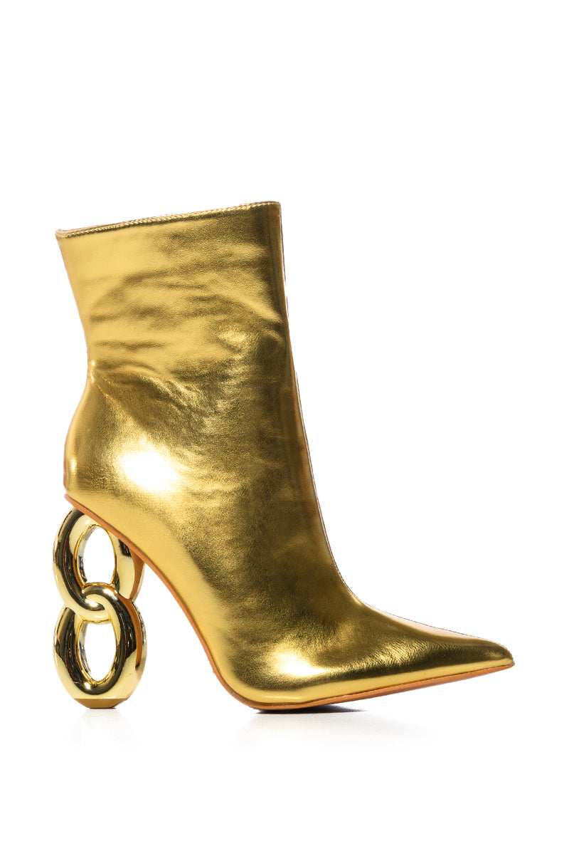 AZALEA WANG RIMINI GOLD CHAIN HEEL BOOTIE – AKIRA
