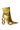 Side View Azalea Wang Rimini Gold Chain Novelty Heel Bootie