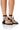 Front View Azalea Wang Rockford Tie Up Flat Sandal In Black