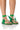 Front View Azalea Wang Rockford Tie Up Flat Sandal In Green