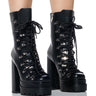 Front View Azalea Wang Roddie Lace Up Bootie In Black