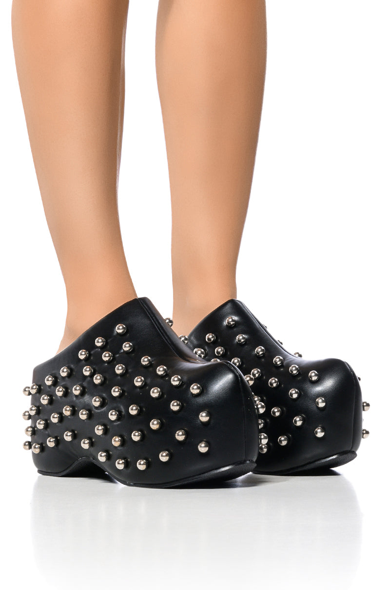 AZALEA WANG ROMESCO BLACK EMBELLISHED CLOG view 0