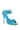 Back View Azalea Wang Romi Embellished Flower Sandal In Blue