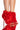 Front View Azalea Wang Rosa Flower Stiletto Bootie In Red