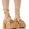 Front View Azalea Wang Rosaura Gold Sandal