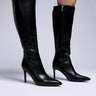 Front View Azalea Wang Roselynn Black Stiletto Boot