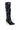 Back View Azalea Wang Rosier Black Novelty Heel Ruched Boot