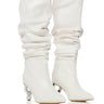 Front View Azalea Wang Rosier White Boot With Novelty Silver Heel