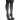 Front View Azalea Wang Roxy Rhinestone Thigh High Stiletto Boot In Black