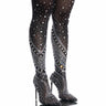 Front View Azalea Wang Roxy Rhinestone Thigh High Stiletto Boot In Black