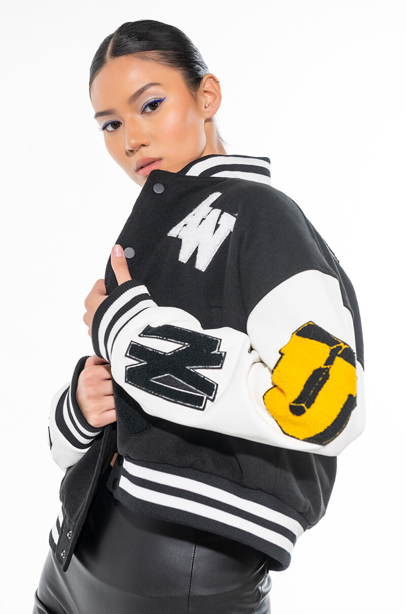Front View Azalea Wang Ruela Varsity Jacket