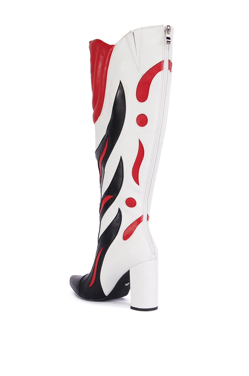 Detail View Azalea Wang Sadria Red Speedracer Boot