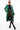 Back View Azalea Wang Sando Green Pleather Trench Coat With Zipper Trim