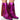 Front View Azalea Wang Scarlett Metallic Chunky Bootie In Fuchsia