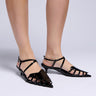 Front View Azalea Wang Seanie Black Caged Sandal