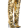 Front View Azalea Wang Shattered Metallic Stiletto Boot In Gold