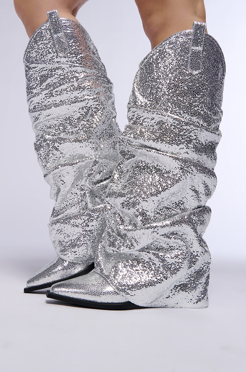 AZALEA WANG SHAWNEE SILVER COWBOY BOOT view 0