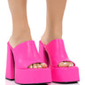 Front View Azalea Wang Sheba Chunky Mule In Pink