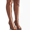 Front View Azalea Wang Sheer Luck Stiletto Boot In Brown