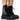 Front View Azalea Wang Shes Thriving Flatform Bling Combat Boot In Black