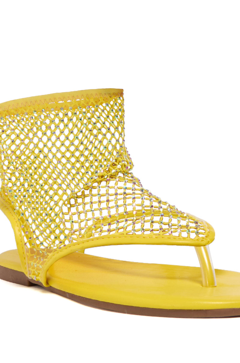 Full View Azalea Wang Shoshone Yellow Mesh Sandal