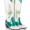 Front View Azalea Wang Show Me Off Cowboy Boot In Green