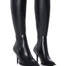 Front View Azalea Wang Shuli Black Kitten Heel Boot With 4 Way Stretch