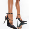 Front View Azalea Wang Shut Up And Kiss Me Stiletto Pump In Black