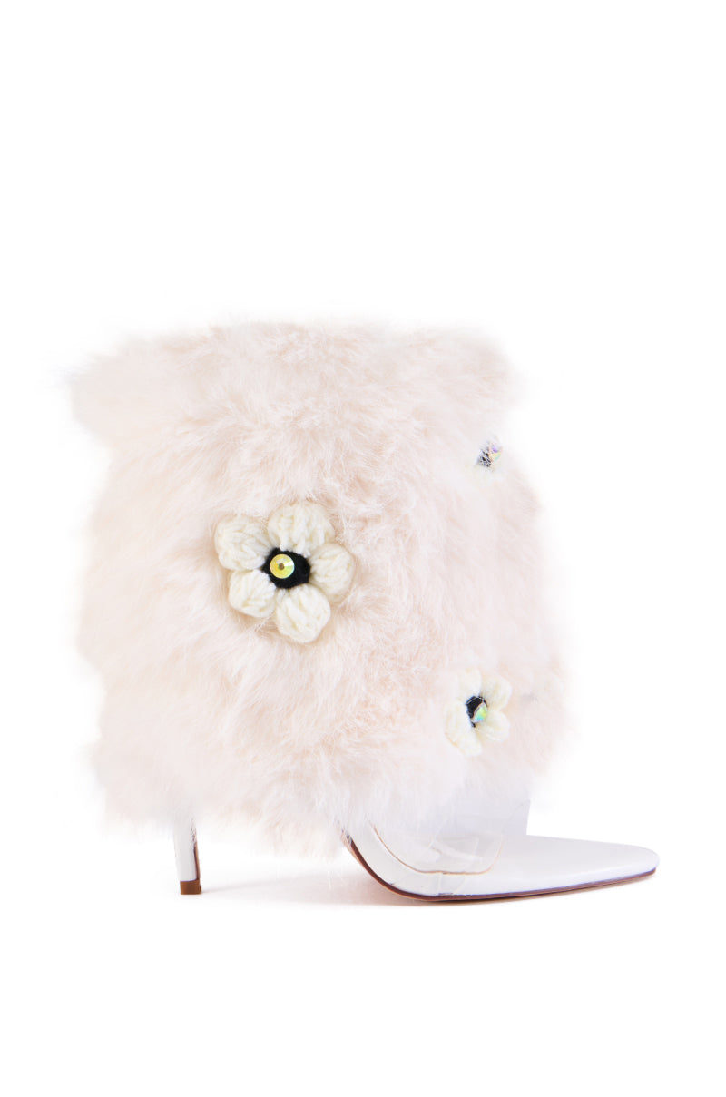 Back View Azalea Wang Siara Fur Sandal