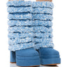 Front View Azalea Wang Sidse Chunky Boot In Denim