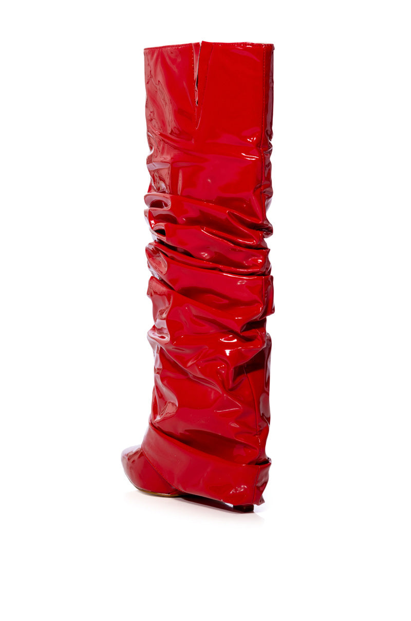 Detail View Azalea Wang Sif Wedge Boot In Red