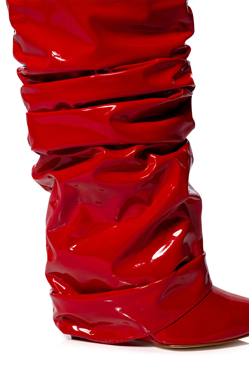 Full View Azalea Wang Sif Wedge Boot In Red