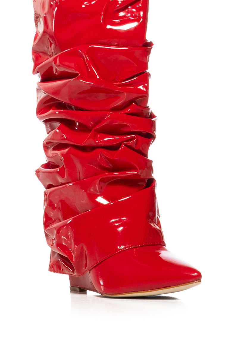Full View Azalea Wang Sif Wedge Boot In Red