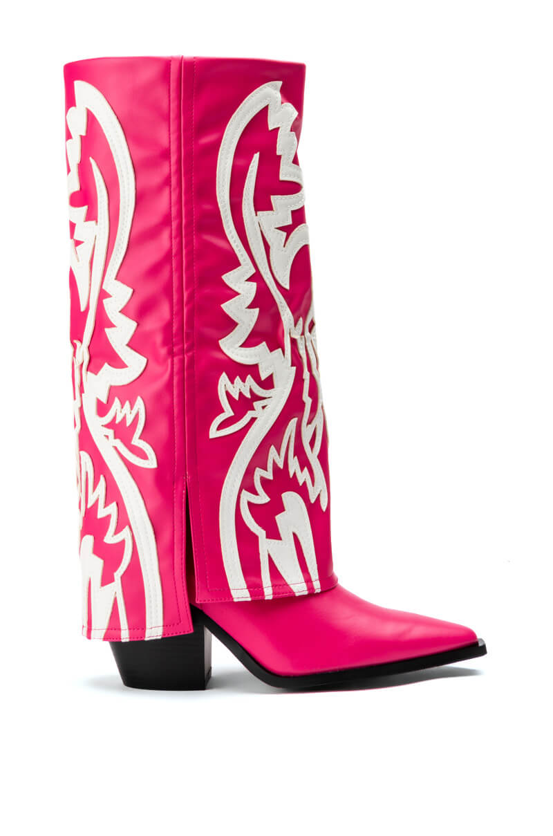 AZALEA WANG SIMPLY BELOW THE KNEE WESTERN BOOTIE IN PINK view 0
